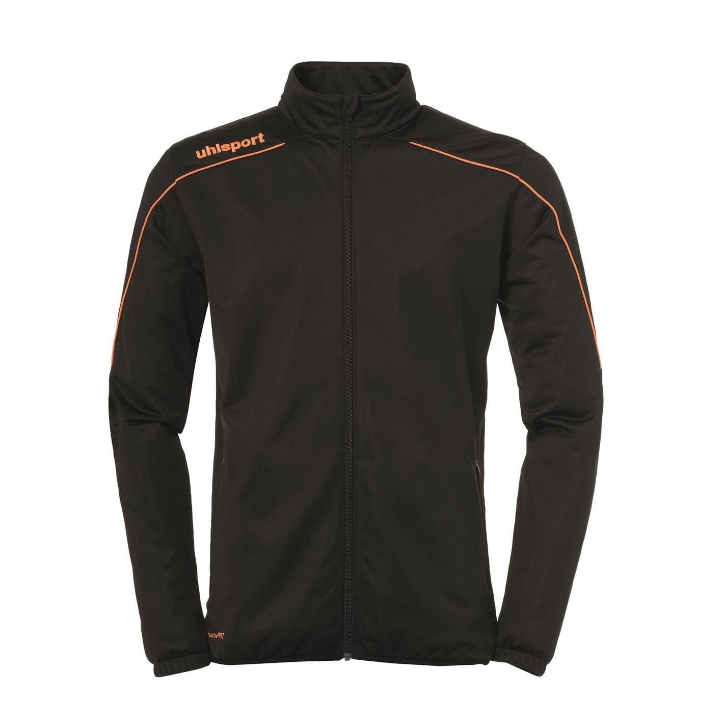 Black-Orange - Front - UHL Sport Mens Mock Neck Long-Sleeved Performance Jacket