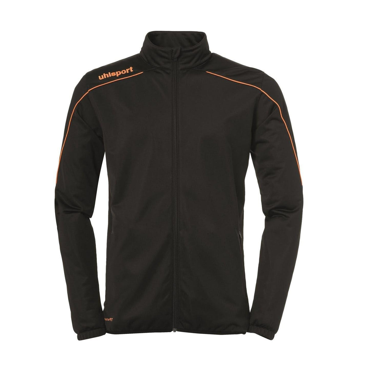 Black-Orange - Front - UHL Sport Mens Mock Neck Long-Sleeved Performance Jacket