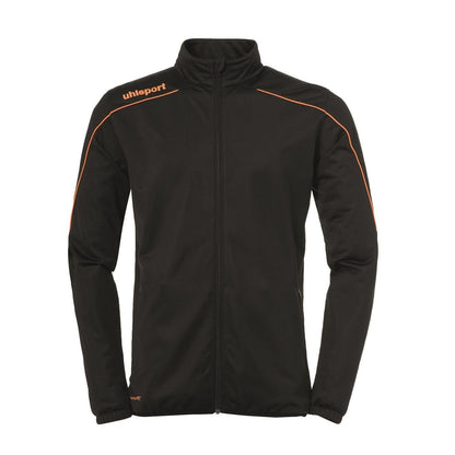 Black-Orange - Front - UHL Sport Mens Mock Neck Long-Sleeved Performance Jacket