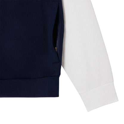 Navy-White - Back - Lacoste Mens Interlock Full Zip Tennis Sweatshirt