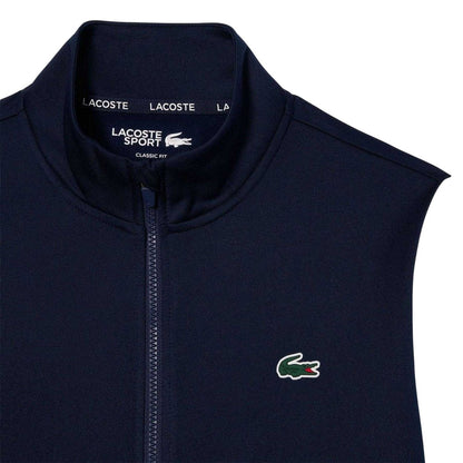 Navy-White - Side - Lacoste Mens Interlock Full Zip Tennis Sweatshirt