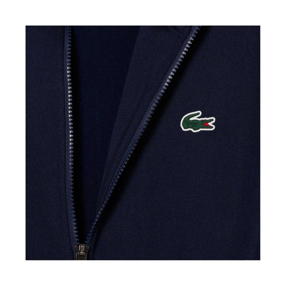Navy-White - Lifestyle - Lacoste Mens Interlock Full Zip Tennis Sweatshirt