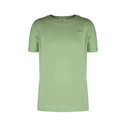 Pastel Green - Front - Slazenger Boys Plain Cotton T-Shirt