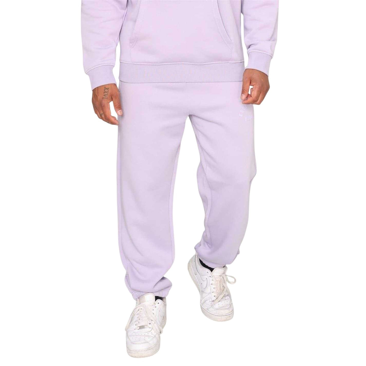 Violet - Side - Blank Essentials Mens Arched Logo Joggers