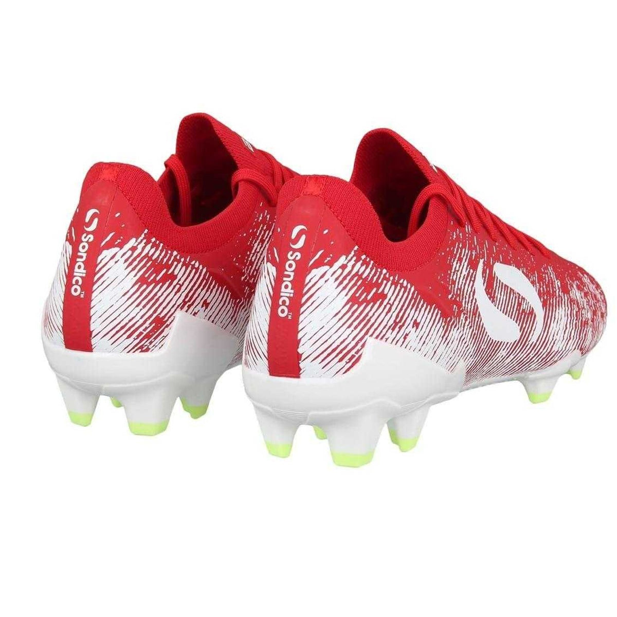 Red-White - Back - Sondico Mens Striped Firm Ground Football Boots