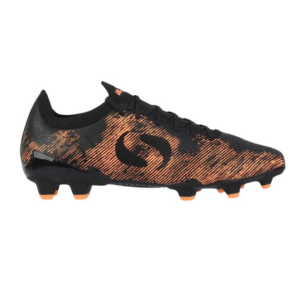Black-Orange - Front - Sondico Mens Striped Firm Ground Football Boots