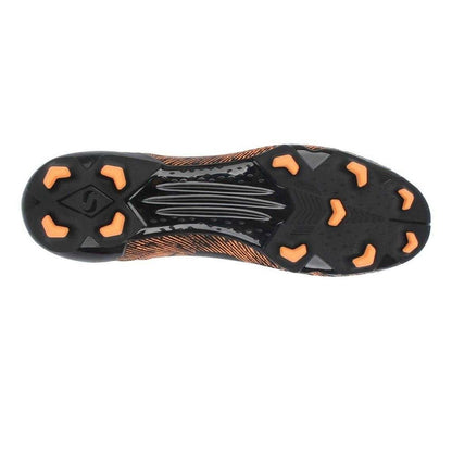 Black-Orange - Side - Sondico Mens Striped Firm Ground Football Boots