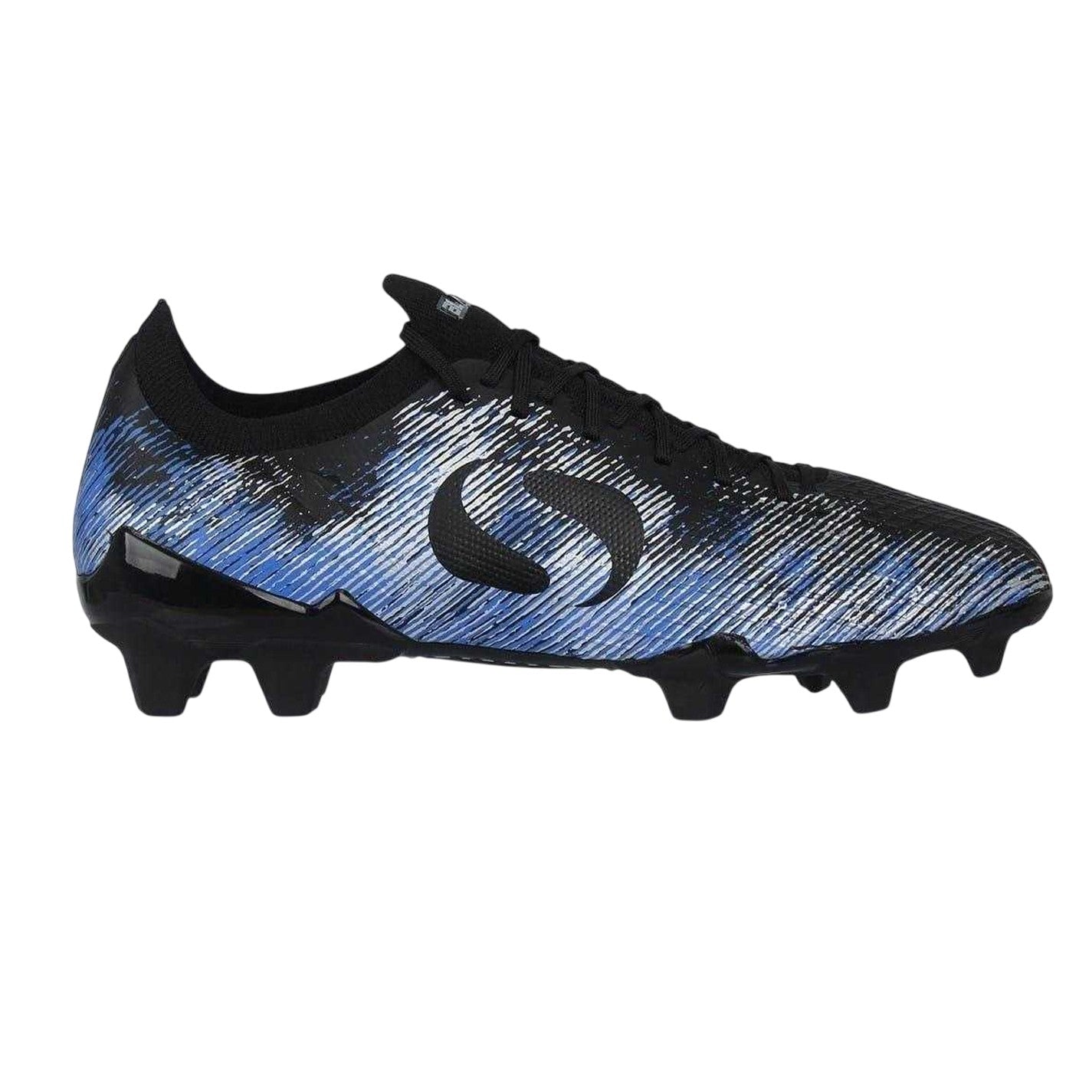 Black-Blue - Front - Sondico Mens Striped Firm Ground Football Boots