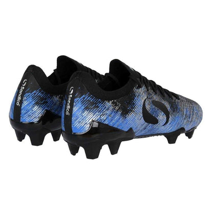 Black-Blue - Back - Sondico Mens Striped Firm Ground Football Boots