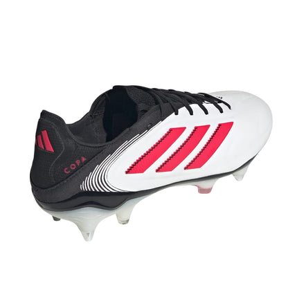 White-Red - Back - Adidas Unisex Adult Copa Pure.3 Leather Soft Ground Football Boots