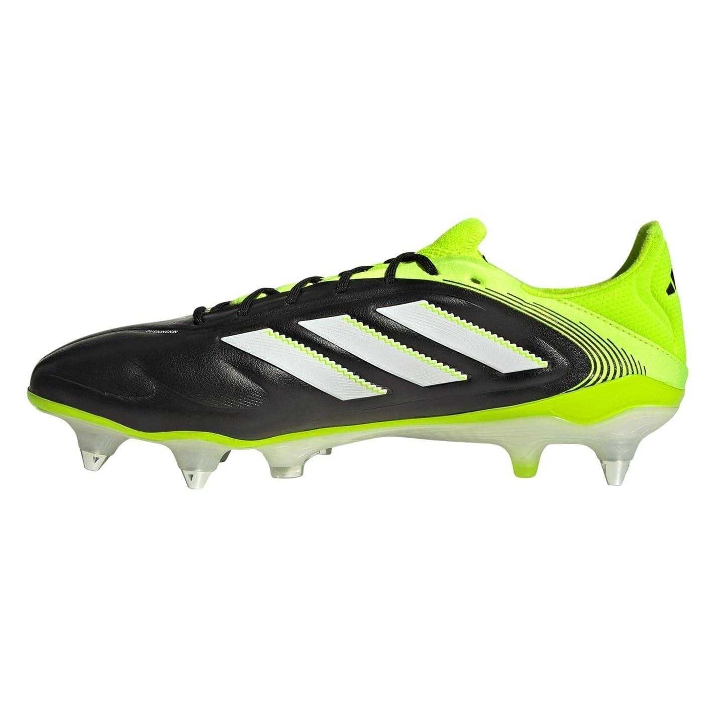 Black-Lemon - Side - Adidas Unisex Adult Copa Pure.3 Leather Soft Ground Football Boots