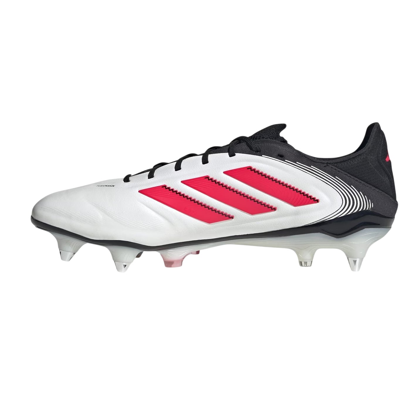 White-Red - Side - Adidas Unisex Adult Copa Pure.3 Leather Soft Ground Football Boots
