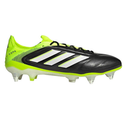 Black-Lemon - Front - Adidas Unisex Adult Copa Pure.3 Leather Soft Ground Football Boots