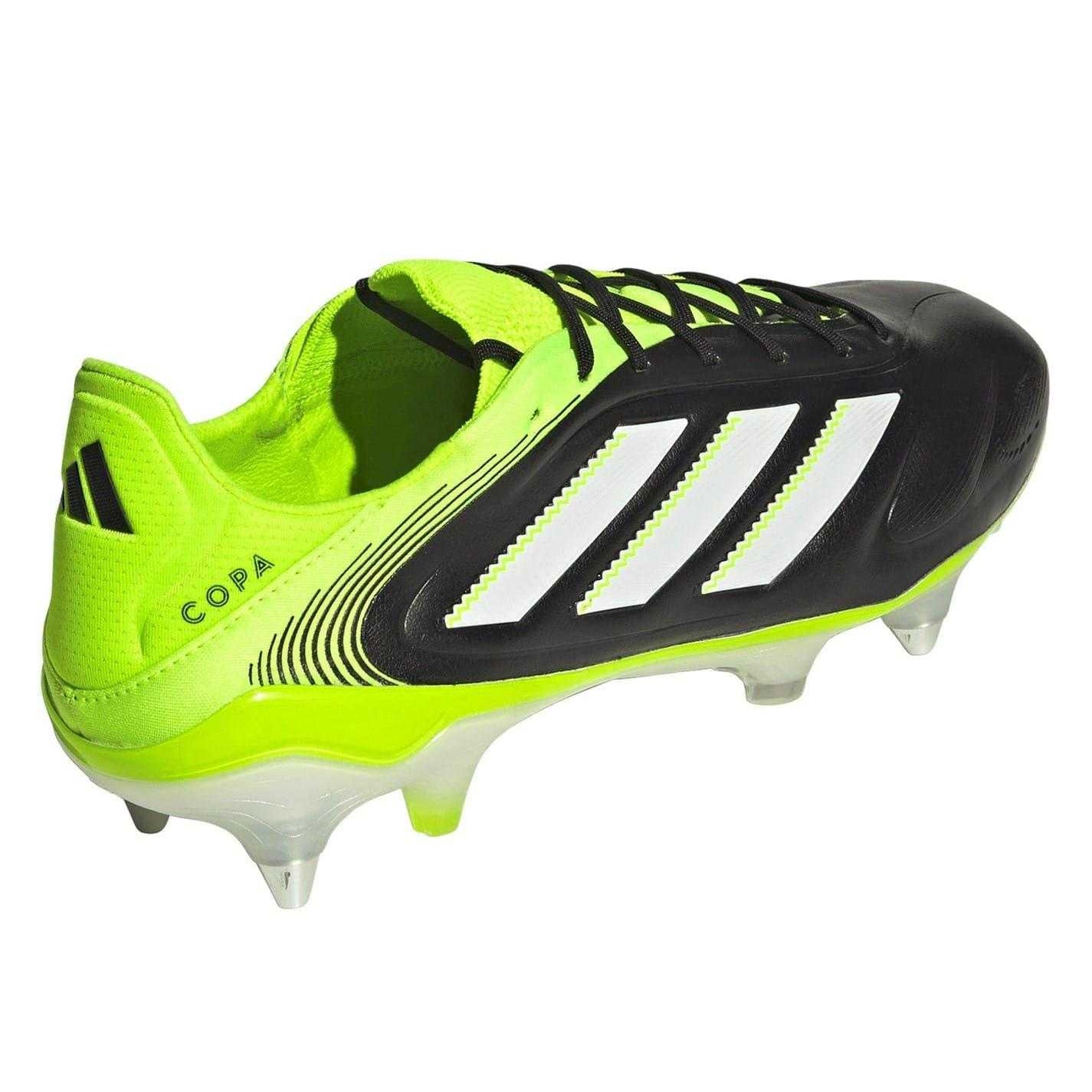 Black-Lemon - Back - Adidas Unisex Adult Copa Pure.3 Leather Soft Ground Football Boots