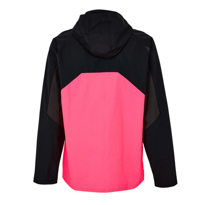 Black-Pink - Back - New Balance Mens Balance Colour Block Woven Regular Long-Sleeved Hooded Jacket
