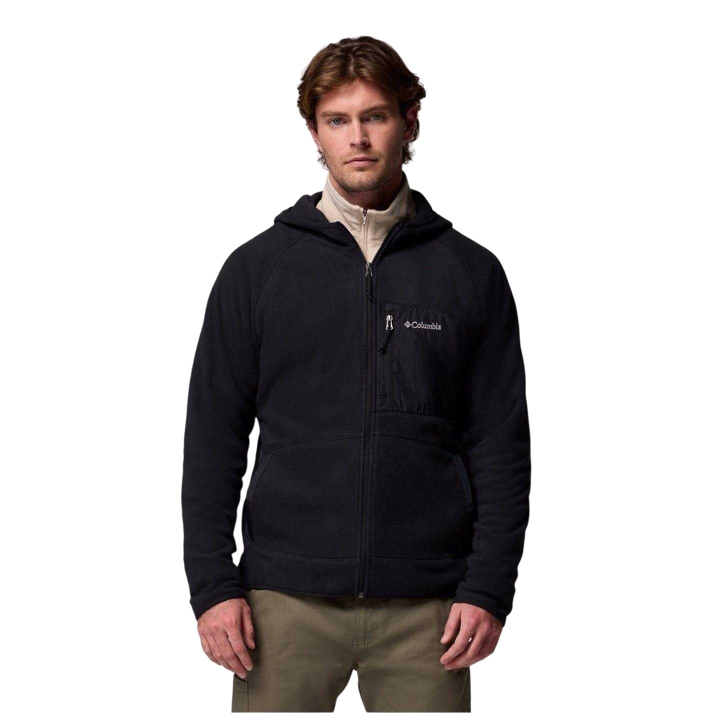 Black - Front - Columbia Mens Fast Full Zip Regular Hooded Jacket