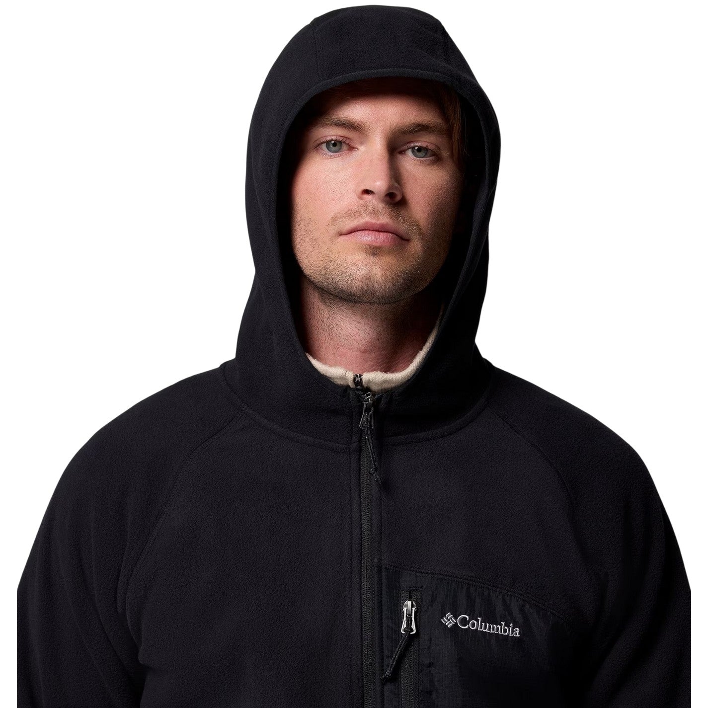 Black - Side - Columbia Mens Fast Full Zip Regular Hooded Jacket