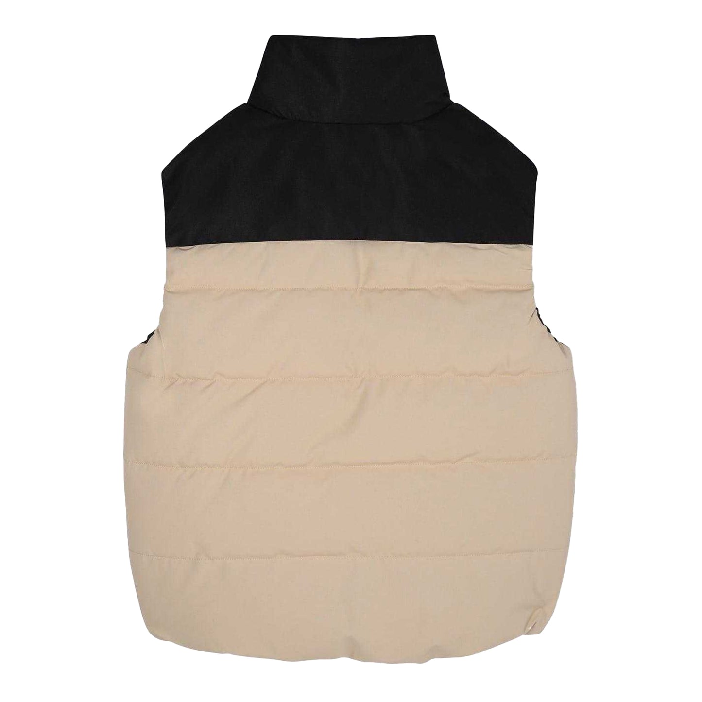 Beige-Black - Back - Hugo Childrens-Kids Padded Reversible Regular Sleeveless Gilet