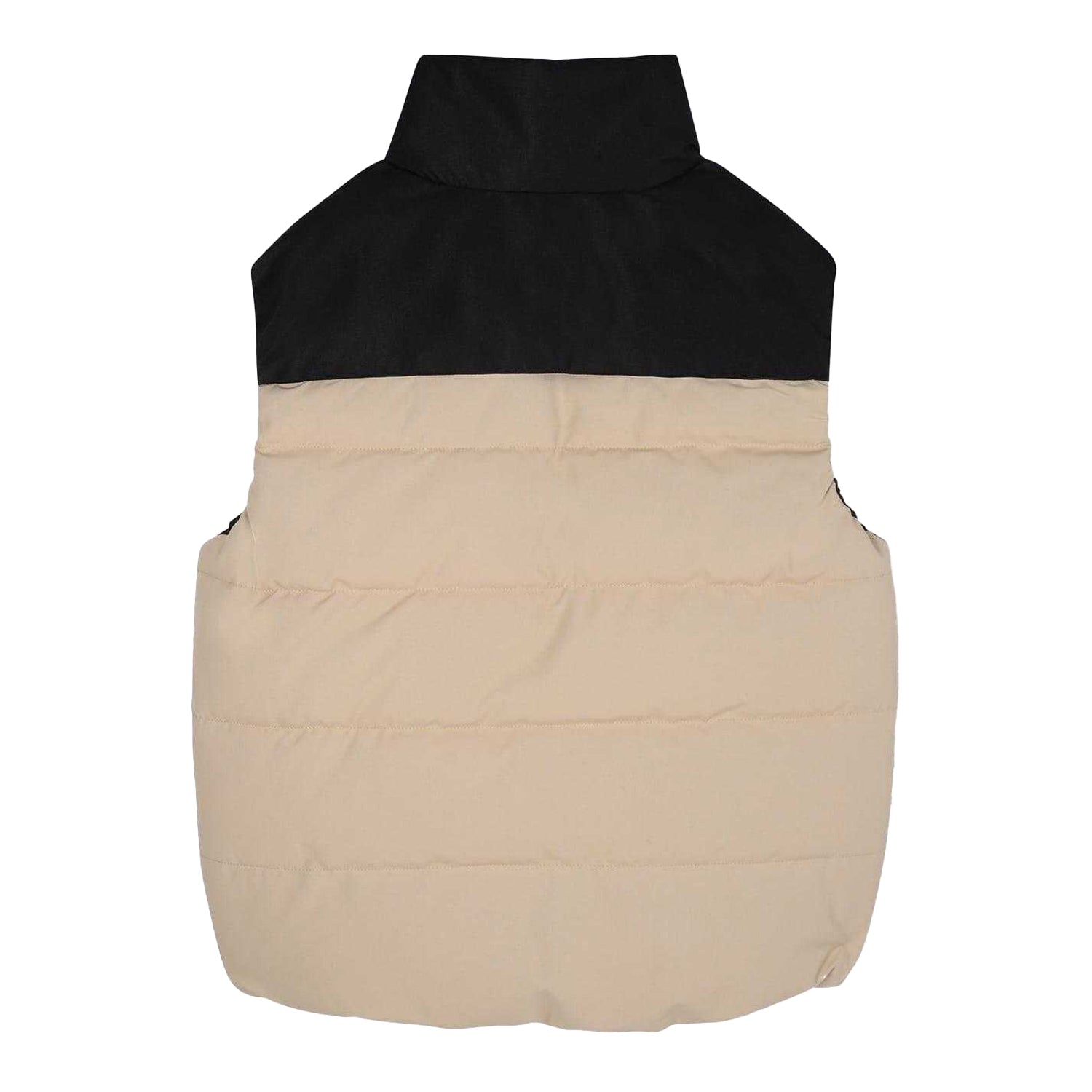 Beige-Black - Back - Hugo Childrens-Kids Padded Reversible Regular Sleeveless Gilet