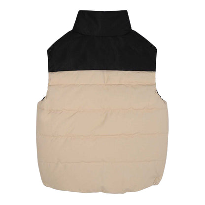 Beige-Black - Back - Hugo Childrens-Kids Padded Reversible Regular Sleeveless Gilet