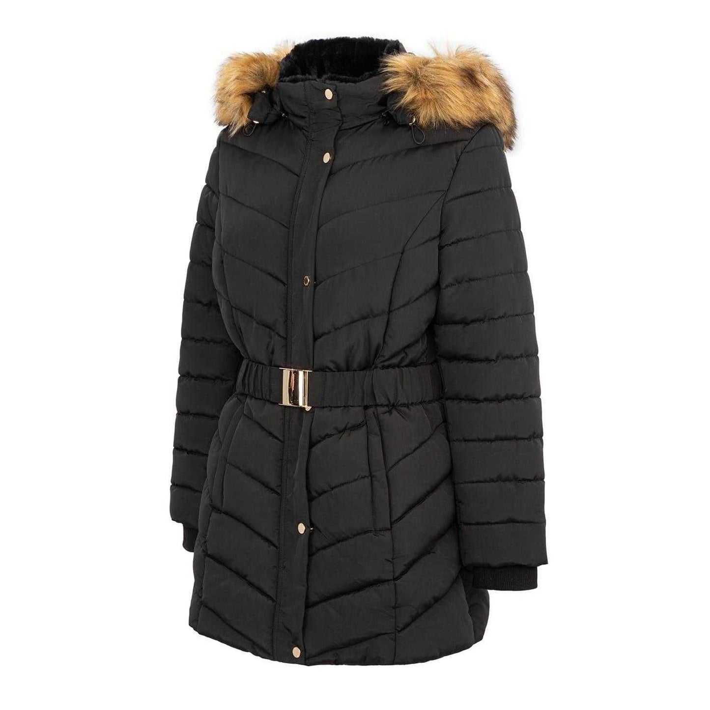 Black - Side - Firetrap Womens-Ladies Waterproof Puffer Jacket