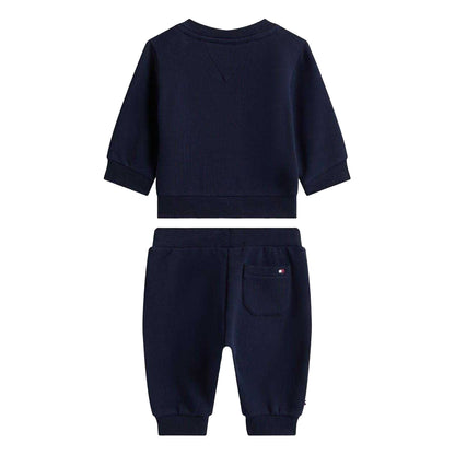 Night Navy - Back - Tommy Hilfiger Baby Graphic Print Top & Bottom Set