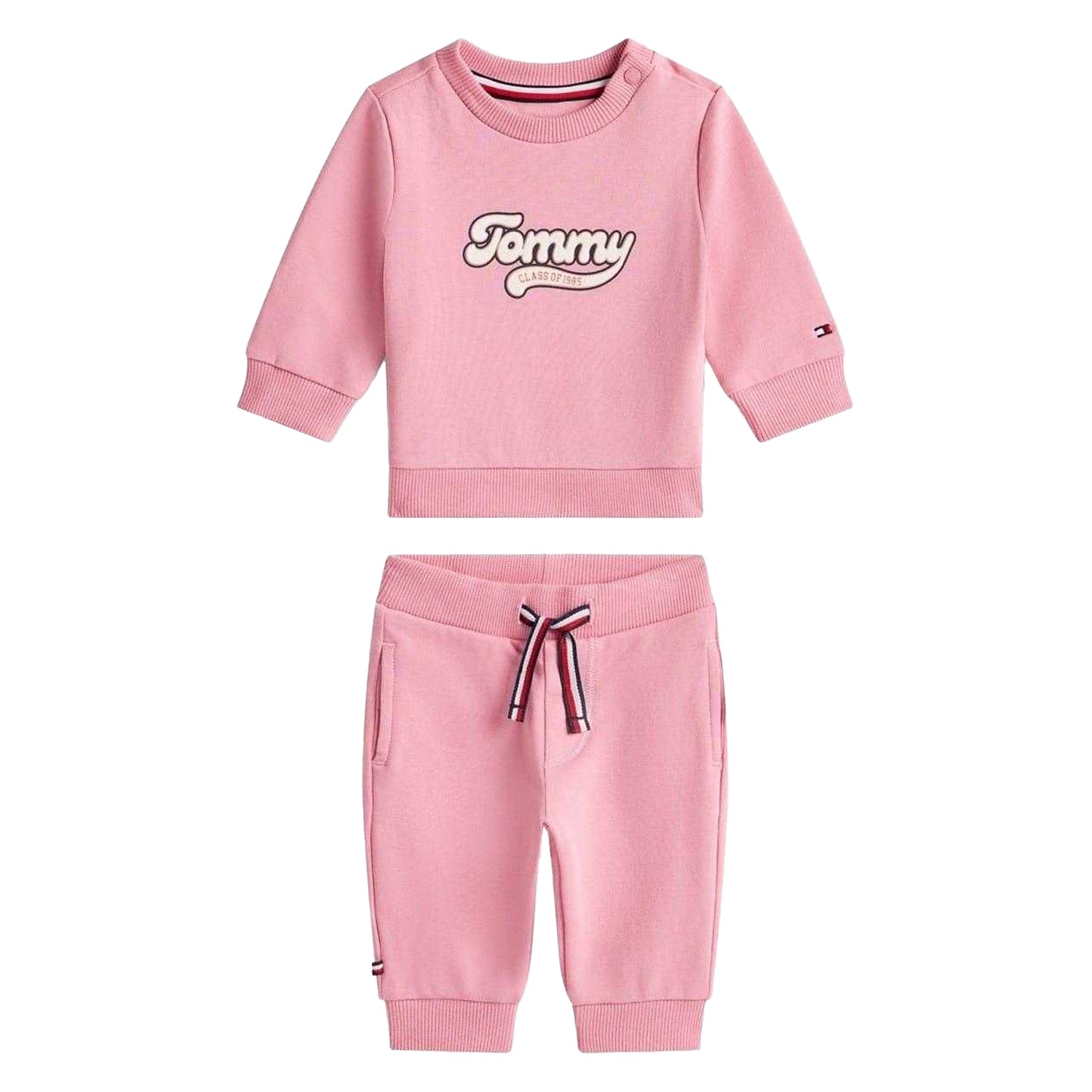 Pink - Front - Tommy Hilfiger Baby Graphic Print Top & Bottom Set