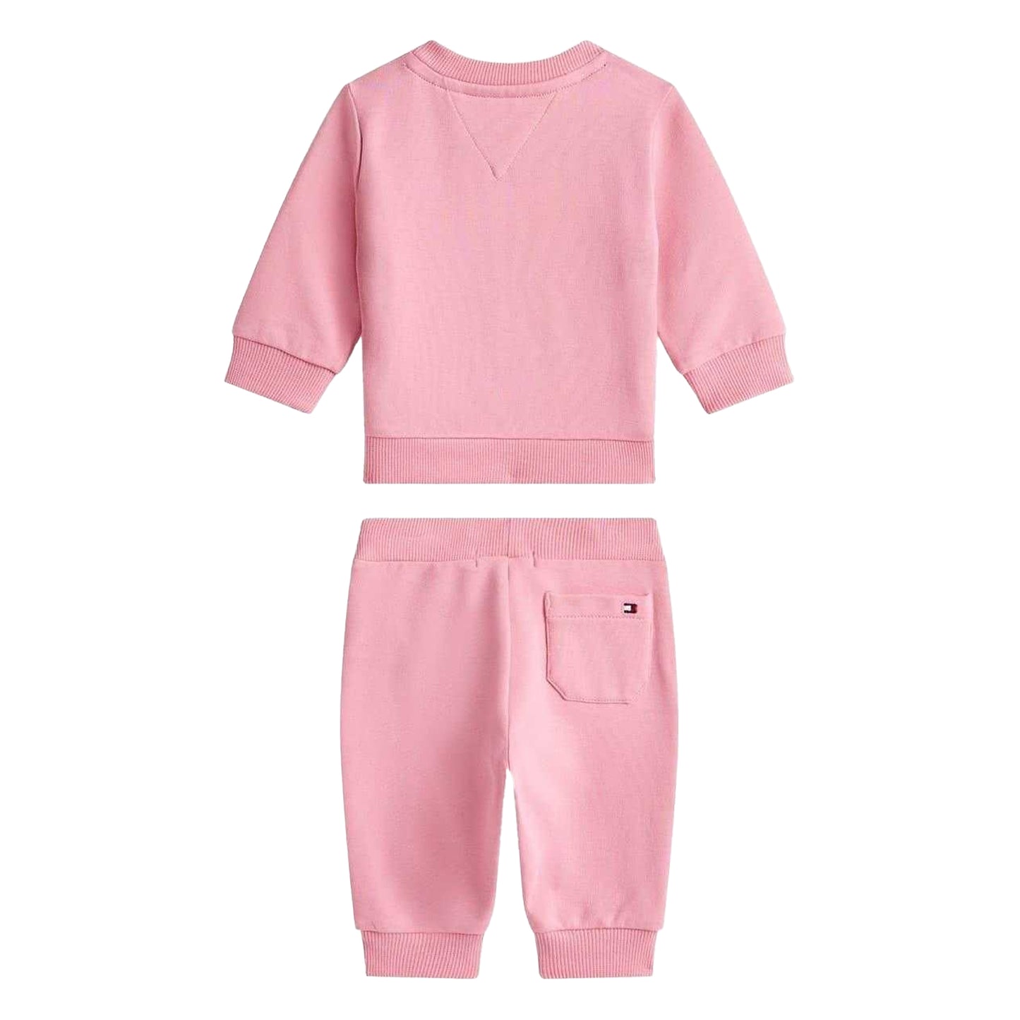 Pink - Back - Tommy Hilfiger Baby Graphic Print Top & Bottom Set