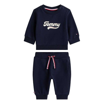 Night Navy - Front - Tommy Hilfiger Baby Graphic Print Top & Bottom Set