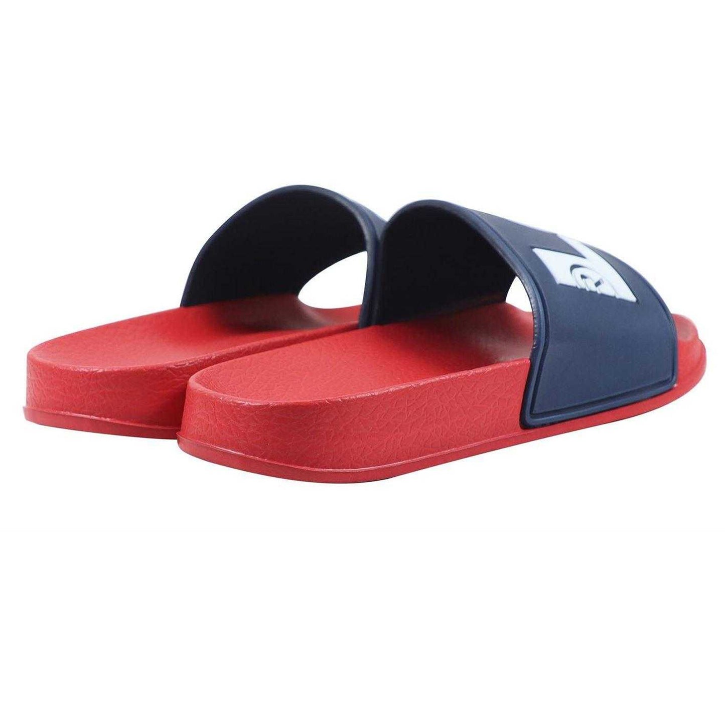 Navy-Red - Back - Levis Childrens-Kids June Pool Slip-on Flat Sliders