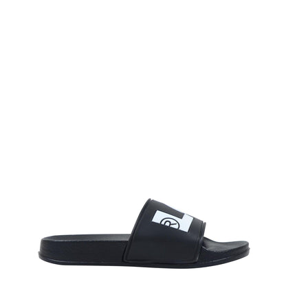 Black - Front - Levis Childrens-Kids June Pool Slip-on Flat Sliders