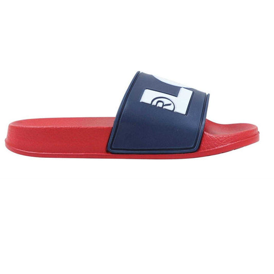 Navy-Red - Front - Levis Childrens-Kids June Pool Slip-on Flat Sliders