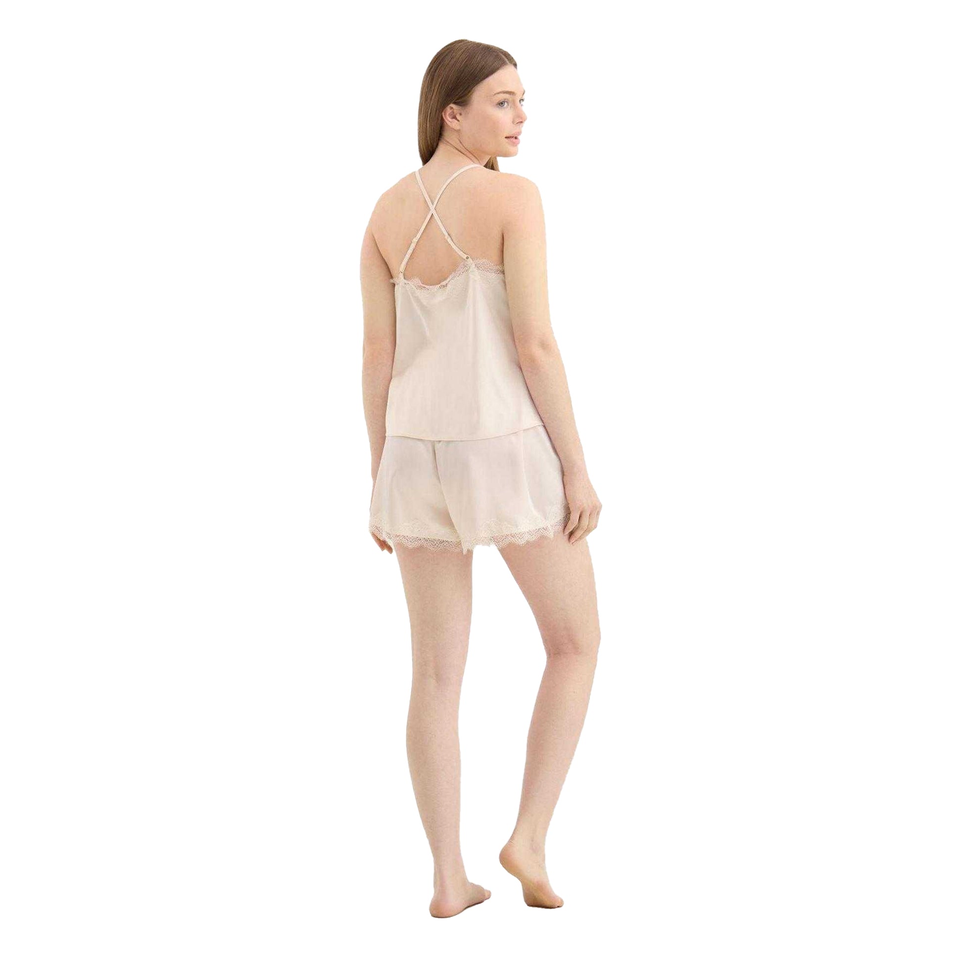 Bridal Rose - Back - Chelsea Peers Womens-Ladies Satin Cami Pyjama Set