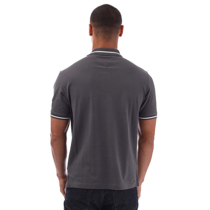 Grey - Back - Tommy Jeans Mens Tipped Regular Polo Shirt
