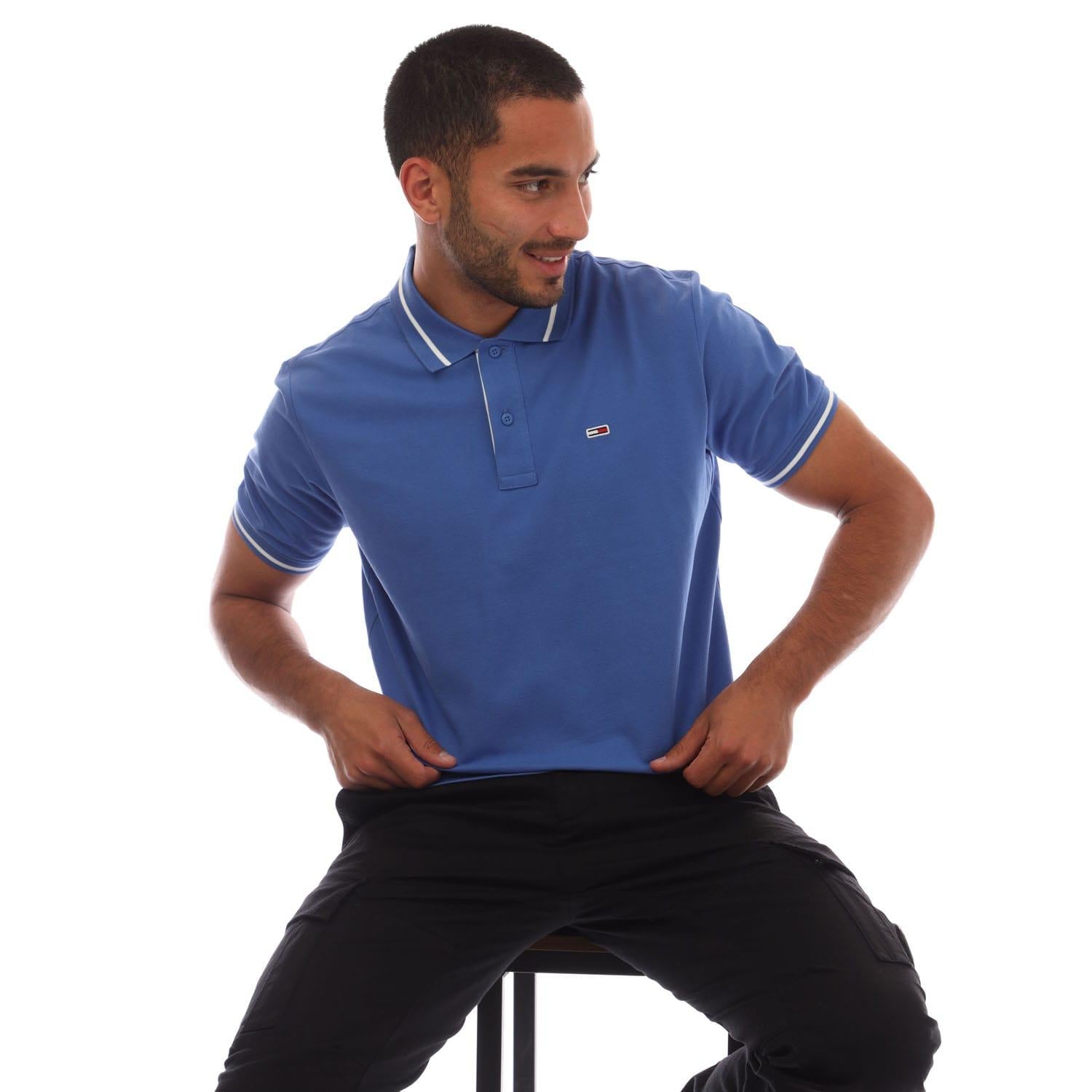 Blue - Lifestyle - Tommy Jeans Mens Tipped Regular Polo Shirt