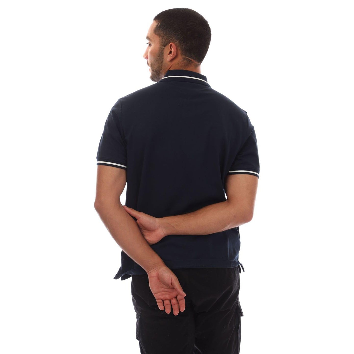 Navy - Back - Tommy Jeans Mens Tipped Regular Polo Shirt