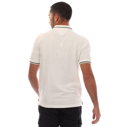 White - Back - Tommy Jeans Mens Tipped Regular Polo Shirt