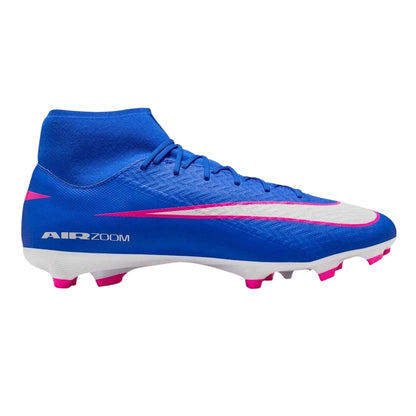 Blue-White-Pink - Front - Nike Mens Mercurial Superfly 10 Academy Firm Ground Football Boots