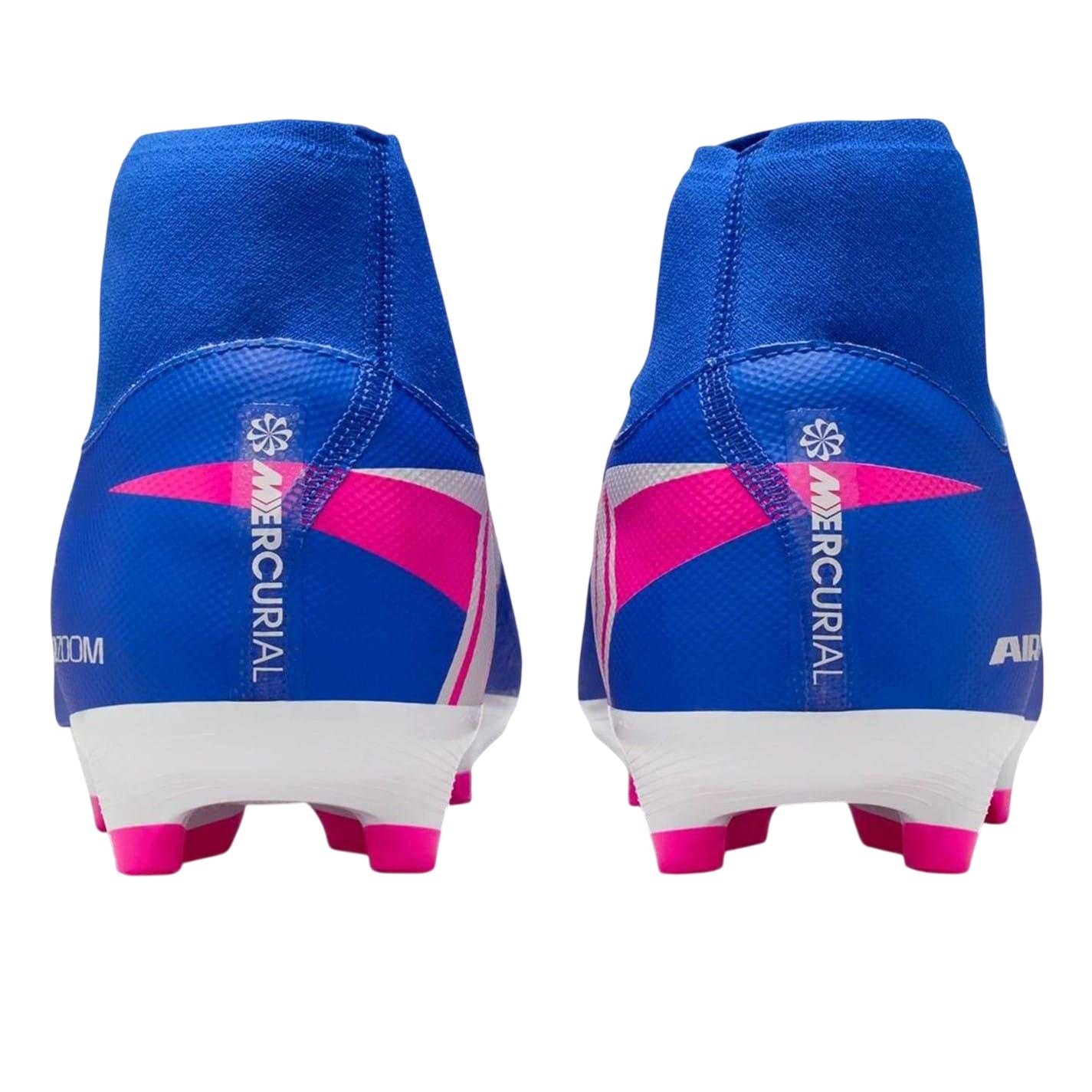 Blue-White-Pink - Back - Nike Mens Mercurial Superfly 10 Academy Firm Ground Football Boots