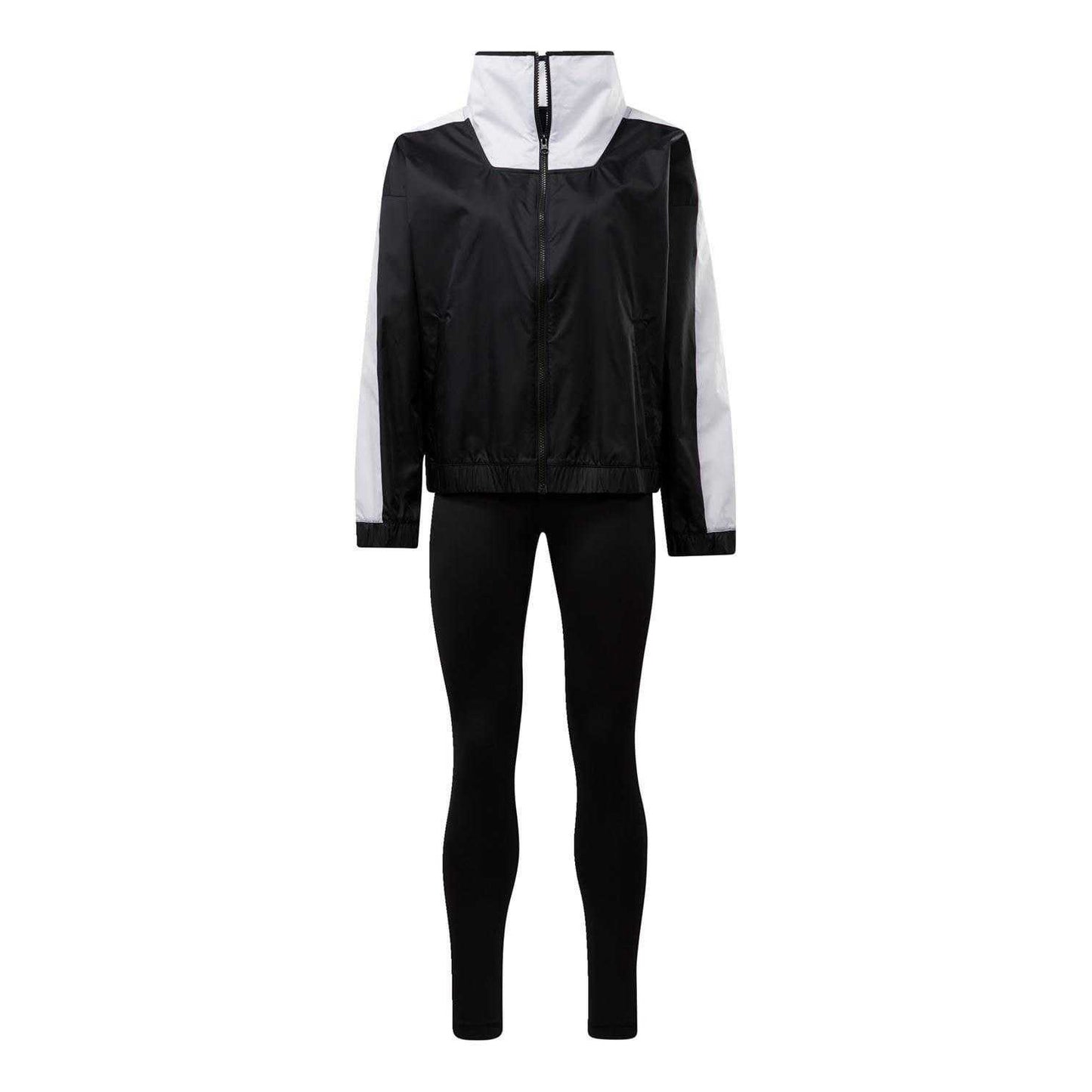 Black - Front - Reebok Womens-Ladies Colour Block Tracksuit Set
