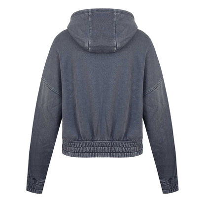 Grey - Back - Firetrap Womens-Ladies Washed Full Zip Hoodie