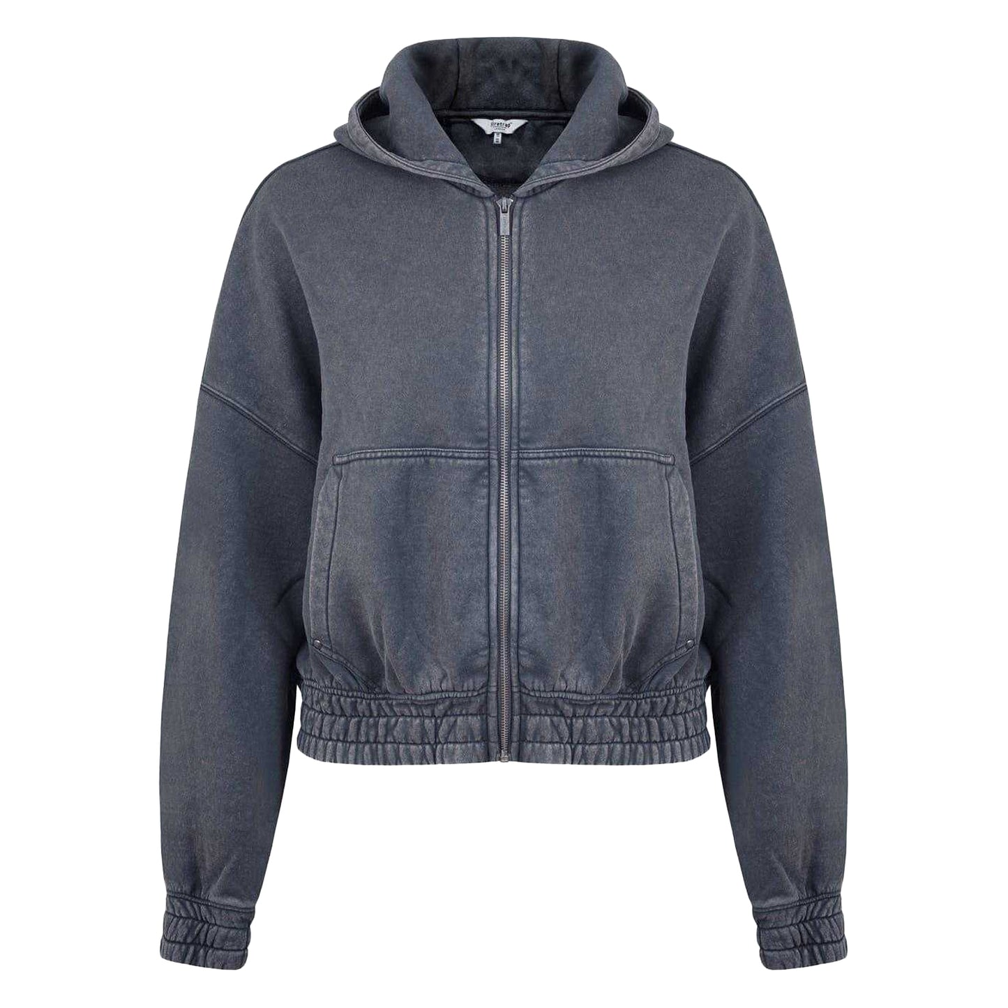 Grey - Front - Firetrap Womens-Ladies Washed Full Zip Hoodie