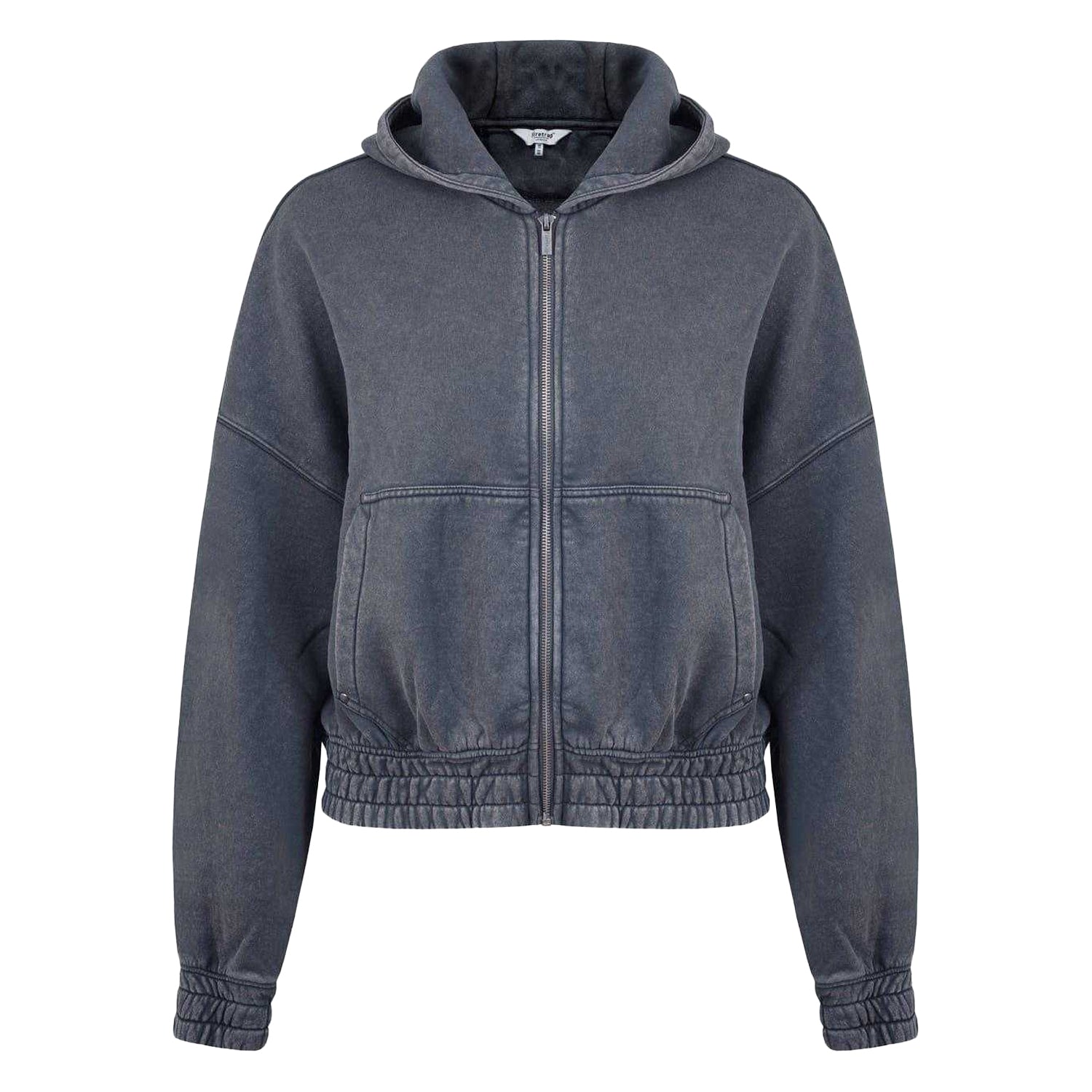 Grey - Front - Firetrap Womens-Ladies Washed Full Zip Hoodie