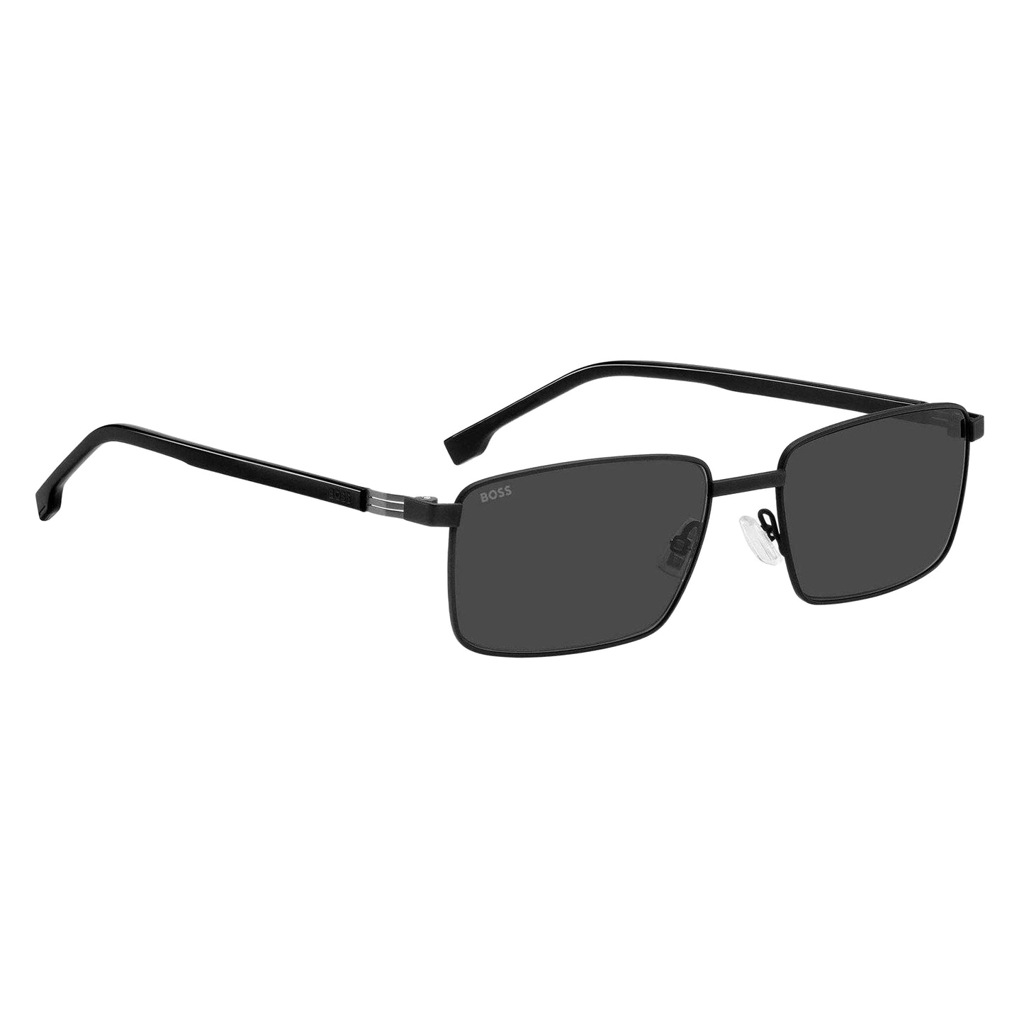 Matte Black - Side - Boss Mens Steel Logo Sunglasses