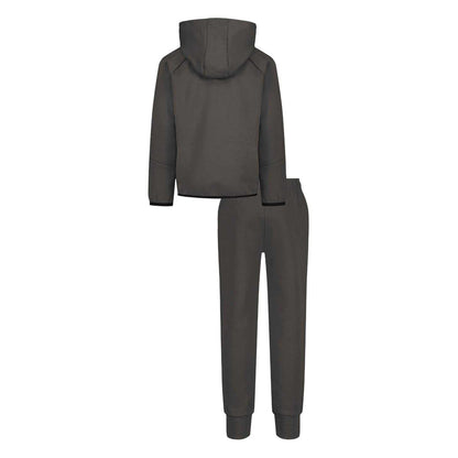 Grey-Black - Back - Under Armour Childrens-Kids Hoodie And Joggers Set
