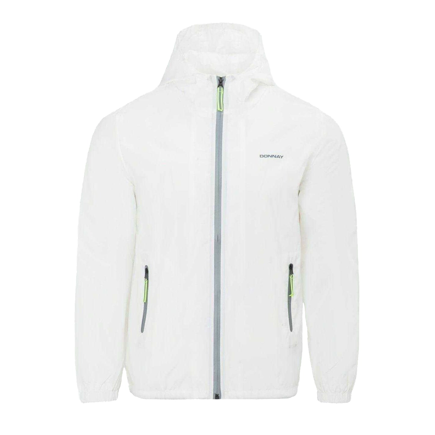 White - Front - Donnay Mens Lightweight Hooded Jacket