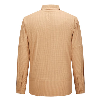 Khaki - Back - Firetrap Mens 3 in 1 Ripstop Convertible Shirt