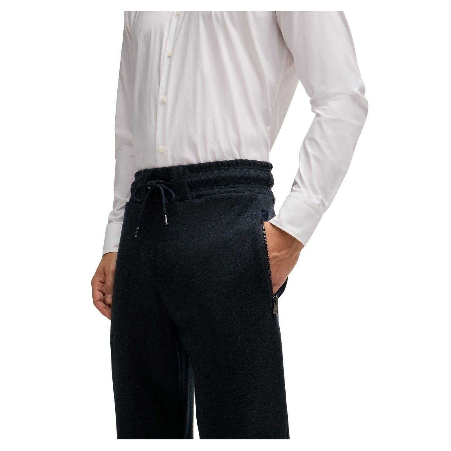 Dark Blue - Side - Boss Mens P-Lamont 290 Jogging Bottoms