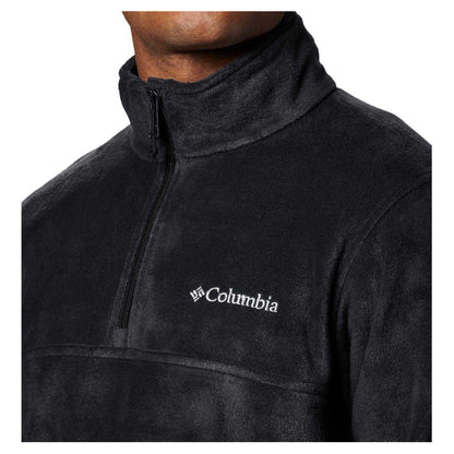 Black - Side - Columbia Mens Steens Fleece Quarter Zip Tailored Long-Sleeved Sweatshirt