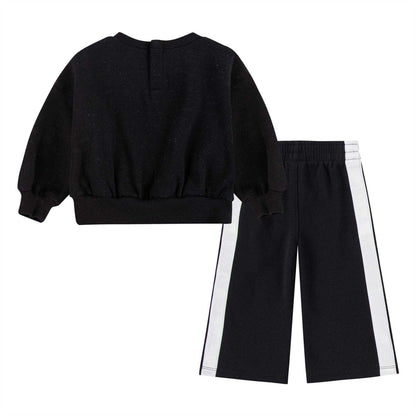 Black - Back - Nike Baby Shine Swoosh Crew Neck Top And Trousers Set